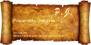 Poparadu Janina névjegykártya
